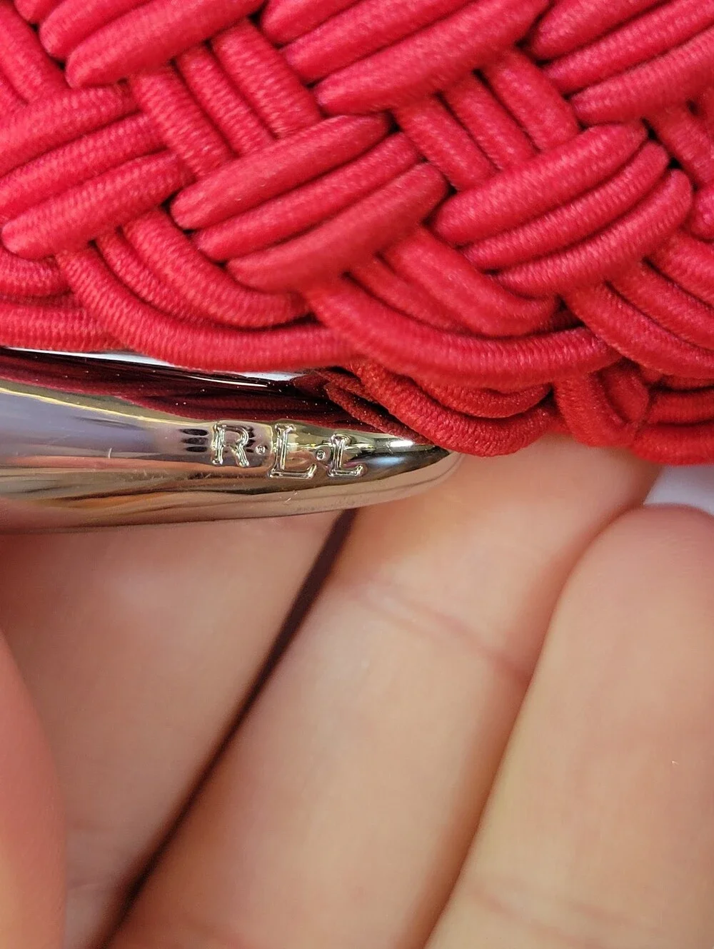 Lauren Ralph Lauren Red Woven Elastic Stretchy Belt